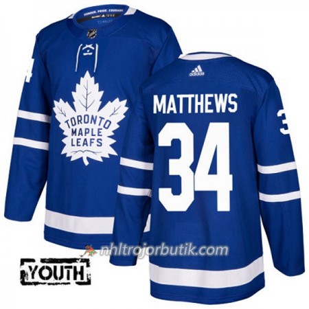 Barn Ishockey Toronto Maple Leafs Tröja Auston Matthews 34 Adidas 2017-2018 Blå Authentic